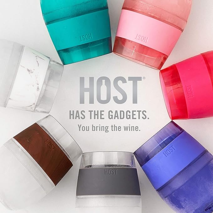 HOST Wine Freeze Cooling Cup, Plastic Double Wall Insulated Freezable Drink Chilling Tumbler with Freezing Gel Wine Glasses for Red and White Wine, Set of 1, 8.5 oz, Smoke