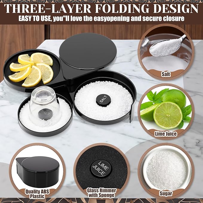28 Pcs Cocktail Shaker Set and Bartender Kit with Stand, 18 x 12 Inch Folding Bar Mat with Cutting Board, 3 Tier Bar Glass Rimmer, Liquor Pour Spout Bartender Tool Gift for Home and Mixology
