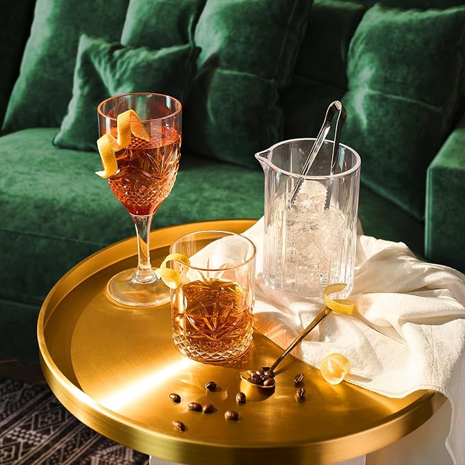 Shatterproof Tritan Stemmed Fancy Wine Glasses Goblets, Resalable | 4 Set | Clear Colors Crystal Glass Lookalike Crystal Acrylic Drinkware, Reusable Unbreakable BPA-free plastic, Outdoor & Indoor 11OZ