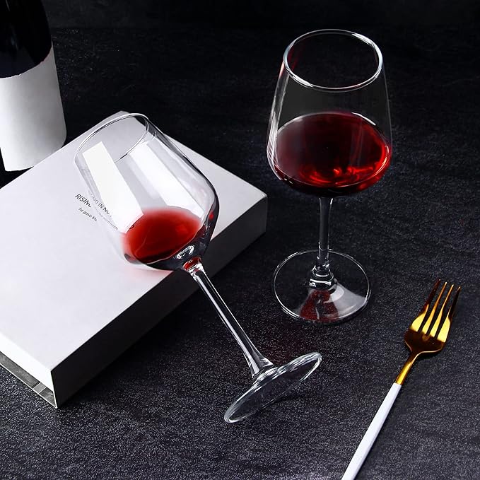 Wine Glasses set of 6, 12 oz Durable Red White Wine Glasses for Wedding, Party, Dishwasher Safe