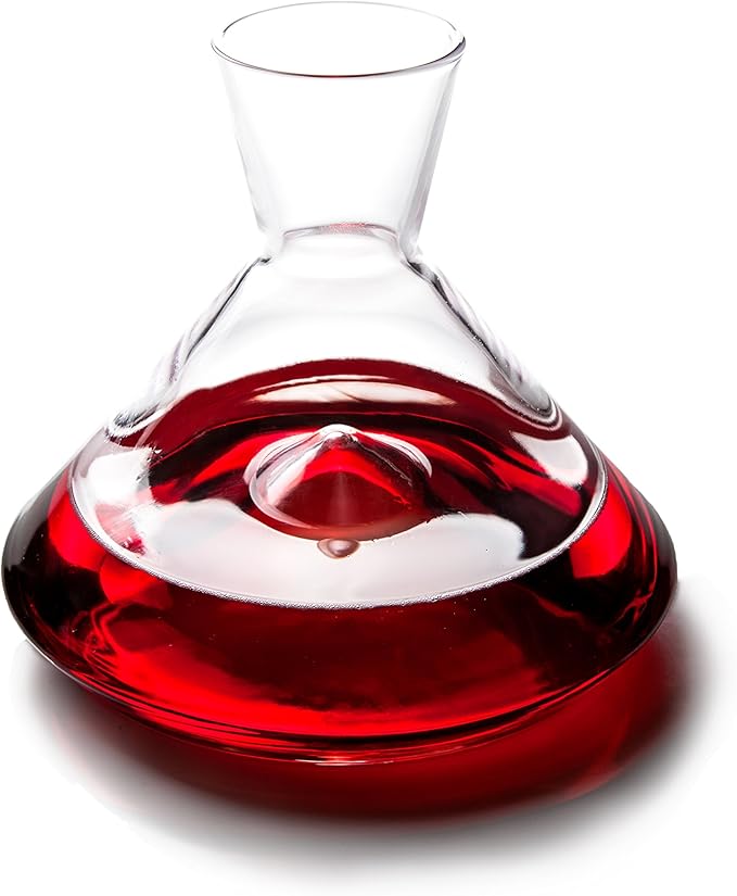 Sempli Monti Wine Decanter - Elegant Hand Blown Decanter with Built-in Glass Aerator, Large Wine Carafe, Lead-Free Crystal, Ultra Clear, Wine Gifts & Wine Accessories - 50.75 oz