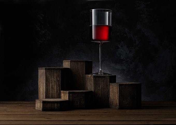 JoyJolt Claire 14oz Red Wine Glass Set, Large Wine Glasses Set of 2, Elegant Crystal Wide Rim Stemware, Modern Glasses with Stem, Made in Europe Stemmed Glassware for Unique Gifts