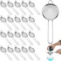 20 Packs Stainless Steel Small Strainer, 3.3'' Tea Strainers Cocktail Strainer Stainless Steel Fine Mesh SmallStrainers, Fine Mesh Steels Cone Shaped Cocktail Strainers for Juice, Coffee, Long Handle