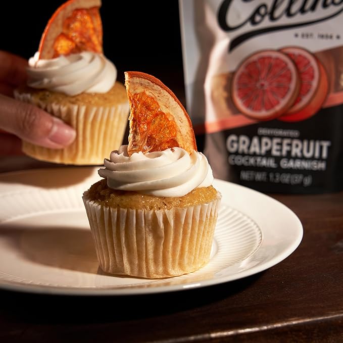 Collins Dehydrated Grapefruit Cocktail Garnish Slices, 1.3 oz – Ideal for Palomas, Gin & Tonics, Mocktails & Culinary Creations – Premium Drink & Food Garnish – 1.3 oz