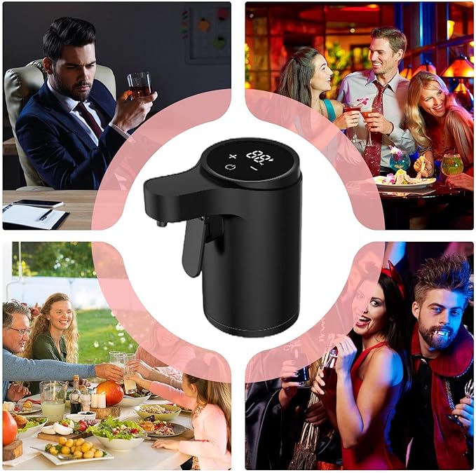 Electric Liquor Dispenser, Automatic Touch Screen Decanter, Digital Whiskey Pourer, 4 Modes Adjustable And Rechargeable