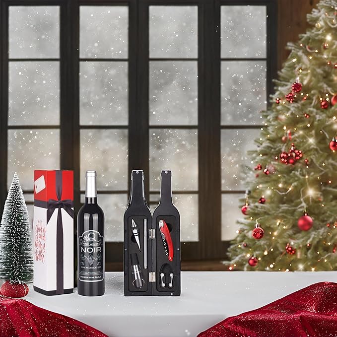Solaris Wine Accessories Gift Set, 5-Piece Deluxe Corkscrew Opener with Elegant Gift Box - Perfect Party Wine Gift for Wine Lovers, Elegant Gift for Her