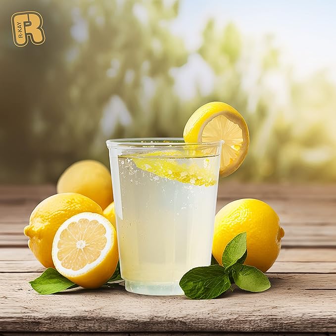 R-kay Clear Plastic Cups, 50 Pack Heavy Duty 10 OZ Disposable cups, Plastic cocktail Glasses, Heavy Duty Clear Disposable Cocktail Glasses