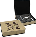 My Personal Memories Custom Engraved 5 Piece Wine Tool Opener Accessories Box Set - Personalized Wine Lovers for Anniversary, Weddings, and More (Tan)
