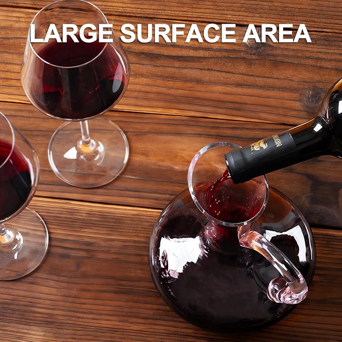 FrutPunch Wine Decanter, Large Elegant Wine Decanter with Handle, 100% Lead-Free Crystal Glass, 750 ML/25OZ, Accessory Gift for Wine Lovers, Wine Gift