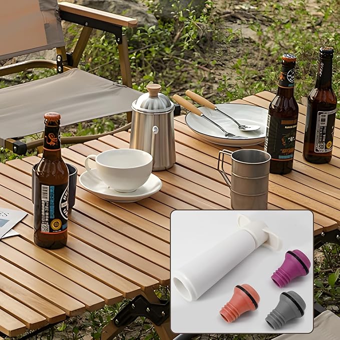 3 Pcs Wine Stoppers, Reusable Preserver Vacuum Pump, Wine Saver Vacuum Pump for Kitchen, Office, Home and Parties(Multicolored)
