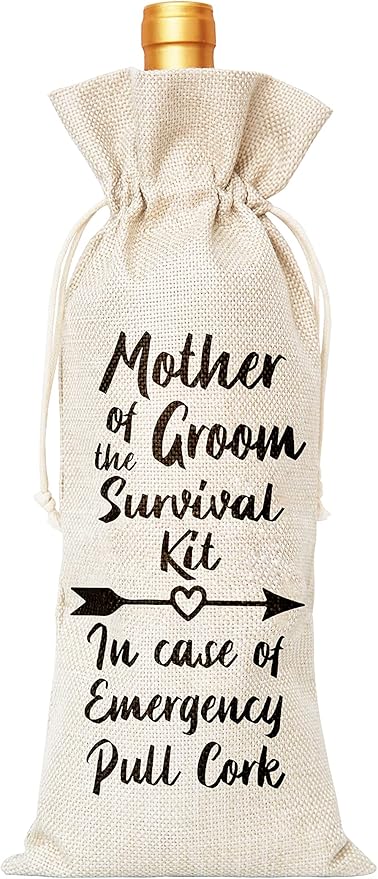 Mother of Groom Survival Kit Wine Bag, Gift for Groom's Mother, Mother-in-law – 1 Pc(A003)