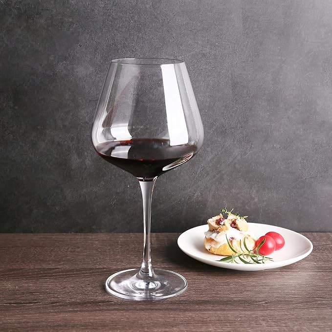 Red Wine Glasses, Set of 2 Crystal Wine Glasses, 23 OZ Burgundy Wine Glasses, Housewarming/Wedding Gifts