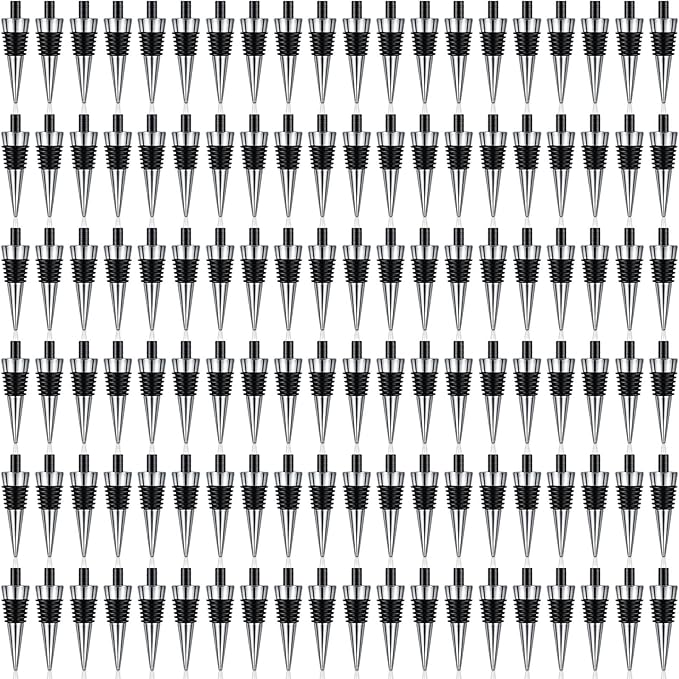 Honeydak 120 Pieces Metal Bottle Stopper Blank Stainless Steel Wine Bottle Stopper Kit Reusable Wine Saver Corks Hardware for Wedding Party Bar Turning