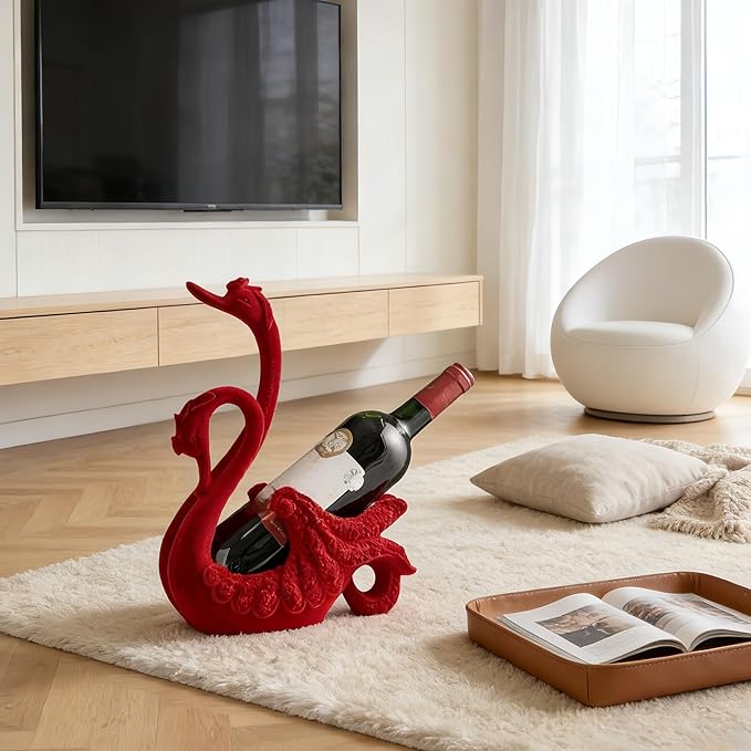 XINXUAN Swan Couple Wine Bottle Holder Countertop, Gifts for Women, Wine Lovers, Decor for Kitchen, Wine Gifts for Women, Ornament Display Stand