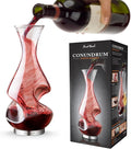 Final Touch Conundrum Wine Decanter Aerator - Superior Aeration & Oxygenation, Two-Phase Aeration Process, Enhances Flavor & Aroma, Elegant Stainless Steel Base, 375ml Capacity (WDA600)