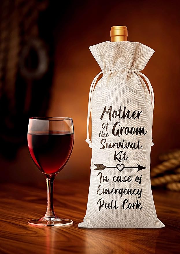 Mother of Groom Survival Kit Wine Bag, Gift for Groom's Mother, Mother-in-law – 1 Pc(A003)