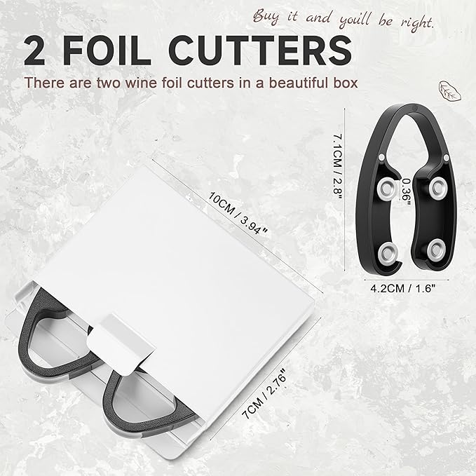 Wine Foil Cutter Magnetic Wine Bottle Foil Cutter Tool,Stainless Steel Blade Easily Removes Aluminum Foil Wine Bottle Opener,Black 2Pcs