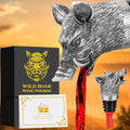 Wild Boar Head 2-in-1 Wine Aerator Bottle Pourer and Stopper for Men Women, Hunting Gifts for Hunters, Liquor Bottle Pourers Spout for Alcohol Spirits, Wine Saver Gifts Accessories