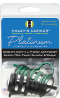 Haley's Corker HALEYP2 5 in 1 Wine Tool Platinum Combo 1 Black Corker Plus 1 Geen Screwcap Clamshell