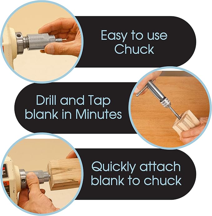 Savannah Classic Style Bottle Stopper Kit | 3 Classic Chrome 1 Black Silicone and 1 Grey Silicone Stopper 19/64 inch Drill Bit 1 inch 8 tpi Chuck and Ratcheting Handle with 3/8 inch Tap (Deluxe Kit)
