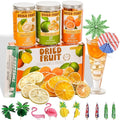 125+ Slices 9oz Dehydrated Fruit Cocktail Garnish Set, Dreid Orange & Lime, Freeze Dried Honey Lemon, 25 Pcs Drink Umbrellas Picks. Decor For Christmas Baking Party Diy