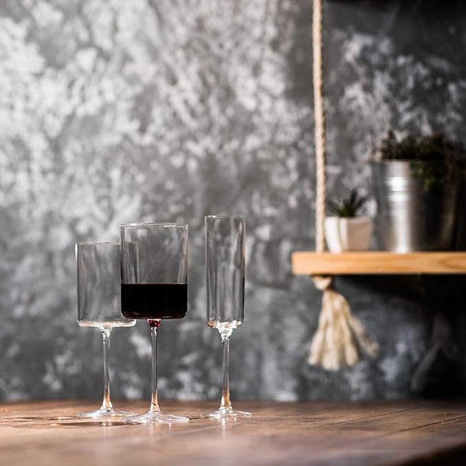 RONA Medium 42 Wine Glass | 14 oz. | Set of 6 | Medium Collection | White and Red Wine Glass Set | Crystalline Glass | Ideal for Home, Restaurant, Party, Wedding, Champagne | Made in Europe |