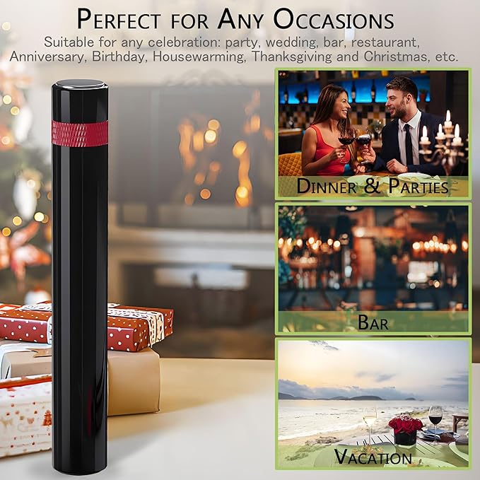 Mini Wine Opener | Travel Portable Pocket Air Pressure Pump Wine Bottle Opener | Assemblable Design Corkscrew 7S Quick Bottle Opening | for Home, Restaurant, Party,Wine Lovers (Red)