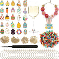 DIY Wine Glass Charms Kit, 25pcs Personalized Reusable Drink Marker Tags, Glass Identifiers for Wine Tasting Party, Unique Hostess Gifts & Party Decorations