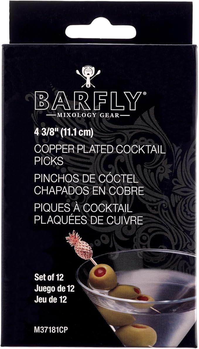 Barfly Cocktail Picks, Pineapple, Copper Plated, 4.5", Set 12