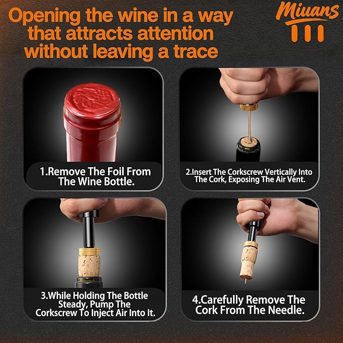 Aeropop Wine Opener, Aero Pop Wines Openers, Needle Type Wines Bottle Openers, Portable Air Pressure Wine Opener, for Home, Restaurant, Party (1, Red)