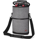 ALLCAMP 2 Bottle Wine Tote Carrier - Insulated Portable Padded Canvas Wine Bag for Travel, BYOB Restaurant, Wine Tasting, Party, Great Christmas Day Gift for Wine Lover，Gray