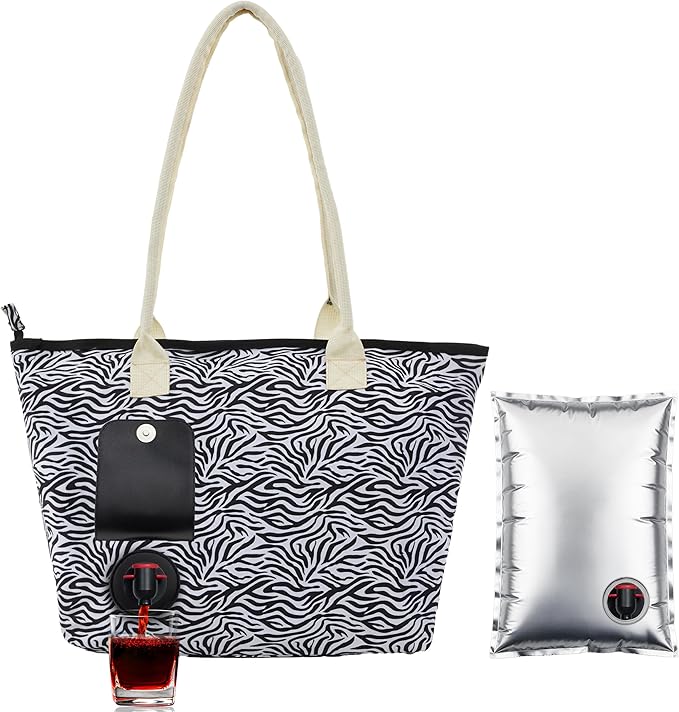 CORK & VINE Wine Tote Bag, Insulated Leakproof Wine Cooler Bag with Nautical Rope Strap | 3x 1.5 Liters Beverage Bag Included