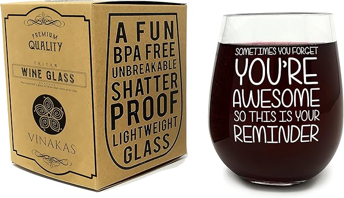 FUNNY WINE GLASSES + WINE SOCKS -16 oz Unbreakable Stemless Wine Glass With Sayings & Fuzzy Girl Socks “If You Can Read This, Bring Me Some Wine"