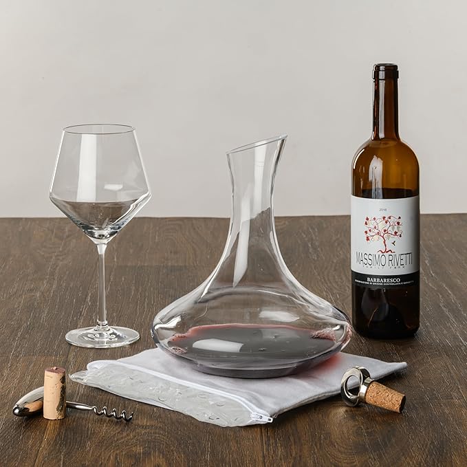 Bianco - Wine Chiller for Wine Decanters and Bottles, Reusable Wine Bottle Chiller Sleeve with Freezable Ice Pack, Keeps Red Wine Cooler During Decanting, Single-Pack (White)