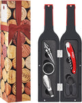 Wine Bottle Accessories Gift Set - Wine Opener Kit Corkscrew Screw Pull, Stopper, Aerator Pourer, Foil Cutter, Drip Ring with Drink Stickers by Kato, Great Valentine's Gifts, Red