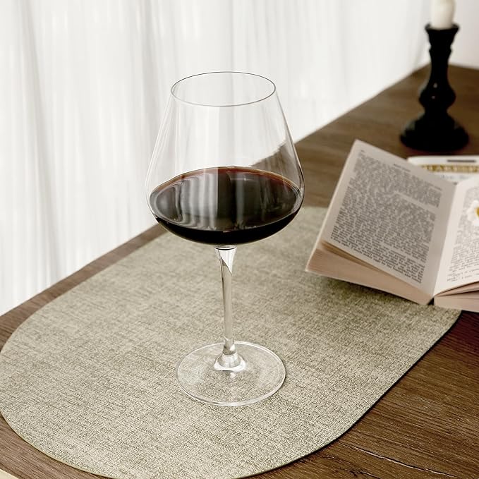 Red Wine Glasses, Set of 2 Crystal Wine Glasses, 23 OZ Burgundy Wine Glasses, Housewarming/Wedding Gifts