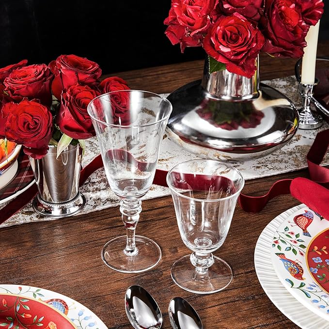 Royalrose Premium Delight 14.2 oz Vintage Red Wine Glasses Set of 4, Goblets Glasses for Wine, Cocktails, Sparkling Water, Elegant Drinkware for Entertaining or Daily Use (Vintage Wine Glasses)