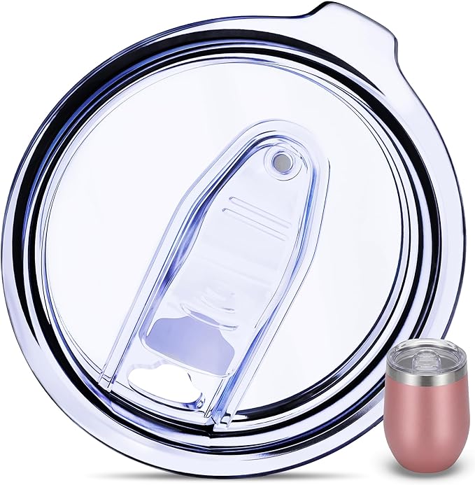 1 Wine Tumbler Lid, 12 oz Spill Proof 2.9 inch (Outer Rim) Diameter Lids for Wine Mugs - No Leak Design Splash Resistant Replacement Silicon Sliding Cover, Pack of 1 Insulated Cover