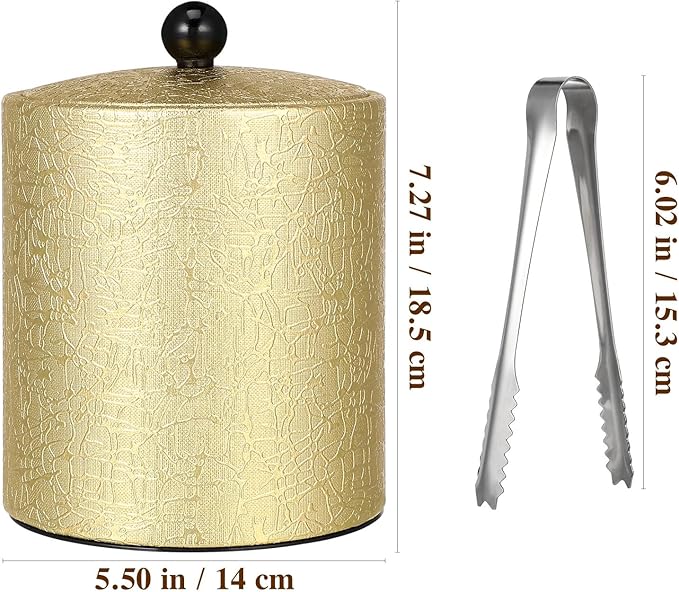 NUOBESTY Stainless Steel Ice Bucket, Sturdy Ice Cooling Bucket Portable Wine Chiller for Partyfavors, Wine Bar (golden)