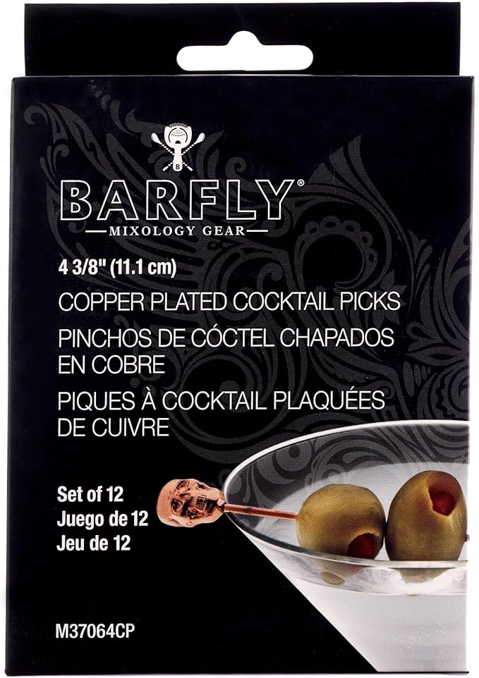 Barfly Cocktail Picks, Skull Top, Copper