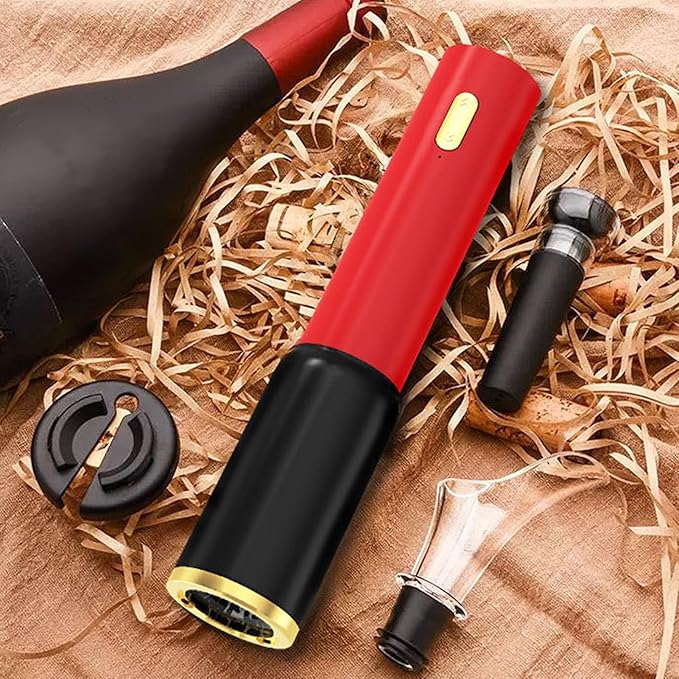 Yctze Electric Wine Opener Battery Operated, Automatic Wine Bottle Opener Corkscrew with Foil Cutter, One Button Effortless Operation, ABS Sturdy Construction,