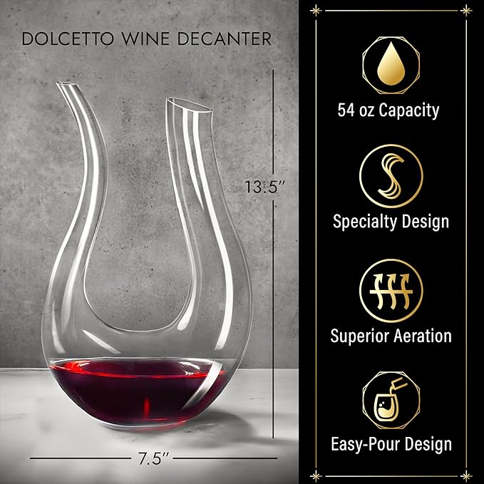 Dolcetto Custom Wine Decanter – Wine Aerator, Elegant Pour, Personalized Gift for Wine Lovers