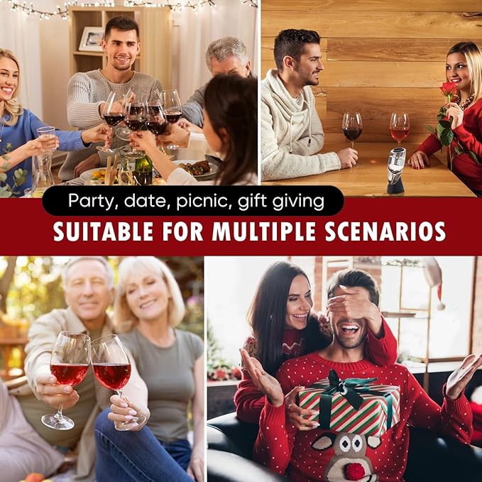 D&Slifei Wine Aerator Pourer and Decanter with Unique Aeration Device Quickly Enhances Wine Flavors with Smoother Finish,Best Gifts for Wine Lovers and Sommeliers.(Silvery)