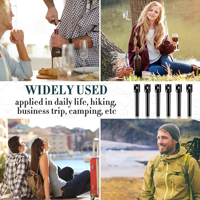 Patelai 6 Pcs Travel Pocket Wine Corkscrew Bulk Portable Wine Opener Plastic Cork Opener Mini Camping Cork Screw for Waiter Corkscrews Restaurant Bottle Camping Travel Gift(Black)