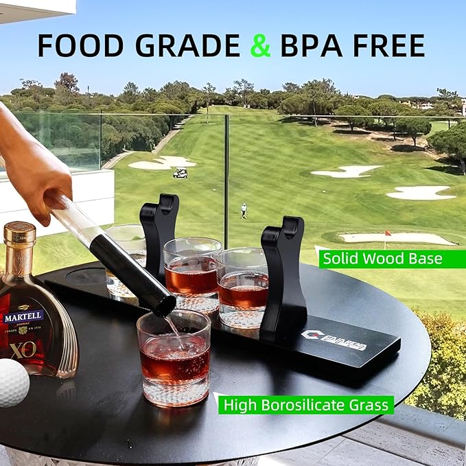 GAIARENA Golf Whiskey Wine Decanter Set with 4 Glasses, Golf Themed Accessories Gift Ideas for Men, Liquor Dispenser for Bourbon Scotch Vodka Tequila