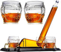 Ice Hockey Whiskey Decanter Set with 4 Unique Helmet Glasses, 750ml Decanter and 8oz Glasses – Perfect for Hockey Fans Gift, Whiskey Lovers, Sports Enthusiasts, Fathers, or Holidays by The Wine Savant