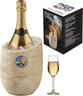 250th Years of United States Wine Chiller & Champagne Cooler – Travertine-Textured Resin Bucket for Rapid Cooling, Perfect for Independence Day Celebration, Home Party Decor – Wine Lovers Gift (Beige)