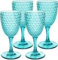 BELLAFORTE - Shatterproof Tritan Plastic Wine Glass, 12oz, set of 4, Laguna Beach Drinking Glasses - Unbreakable Glassware for Indoor and Outdoor Use - Reusable Drinkware (Blue)