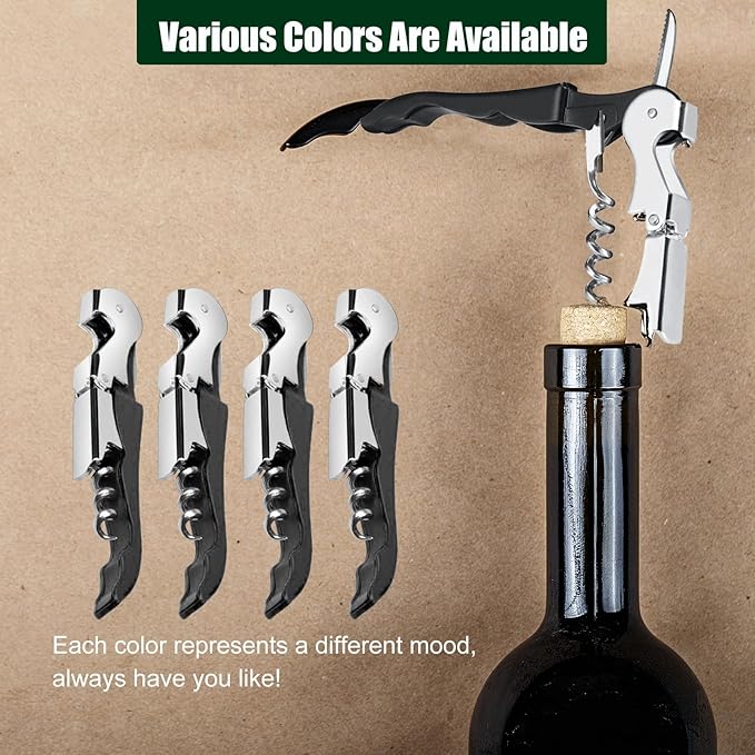 12 Pieces wine key wine opener Professional Waiter Corkscrews Stainless bottle opener Fold Serrated Foil Cutter Key for Family, Company Party,Bars,Restaurants(black)