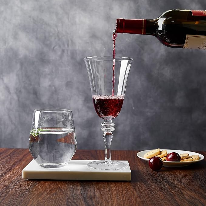 Royalrose Premium Delight 14.2 oz Vintage Red Wine Glasses Set of 4, Goblets Glasses for Wine, Cocktails, Sparkling Water, Elegant Drinkware for Entertaining or Daily Use (Vintage Wine Glasses)